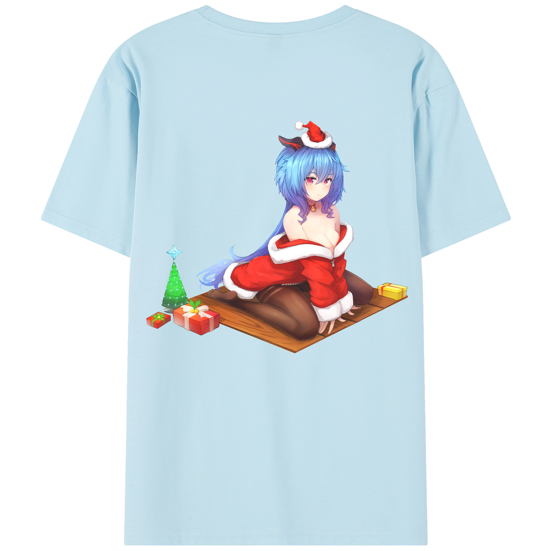 げんし神 甘雨 かんう genshin Ganyu 綿100％半袖Tシャツ（背面プリント）